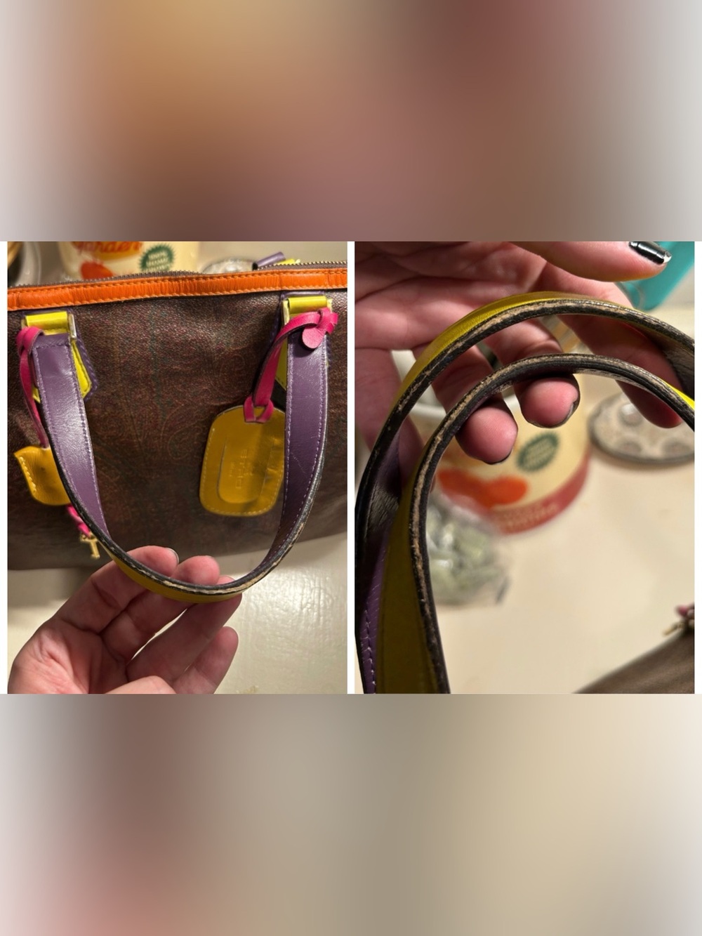 ETRO Paisley Multicolor Colorblock Boston Speedy Bag w/ Lock & Key + Luggage Tag - Picture 15 of 16